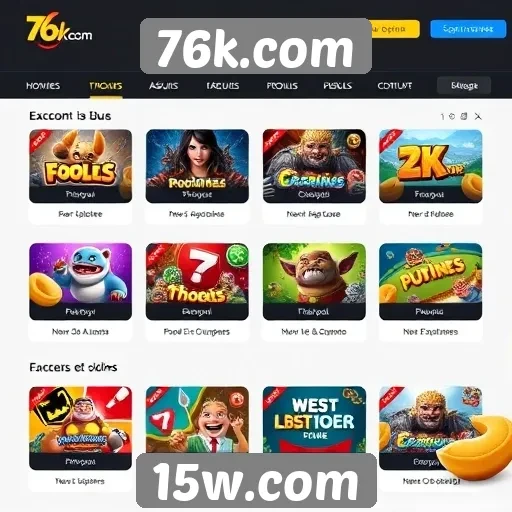 Novas funcionalidades no site de jogos 76k.com